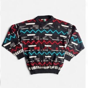 VINTAGE 80’s 90’s Colore made in Italy 🇮🇹 Abstract Wool blend sweater men’s XL